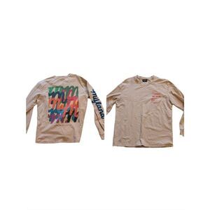 Mifland Multicolor Graphic Long Sleeve Tee Cotton Cream White Size L